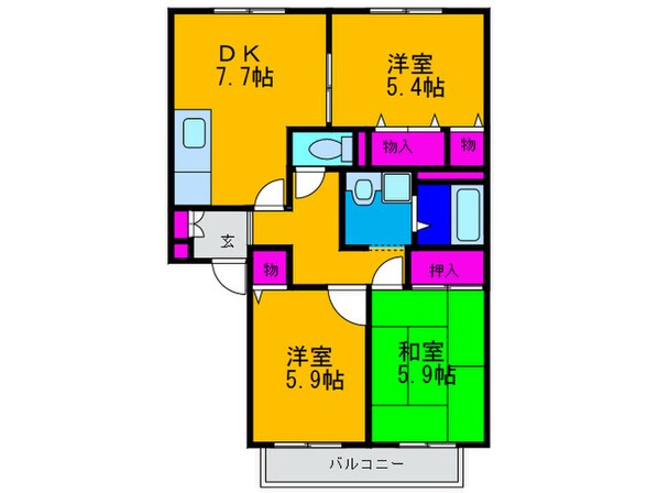 ハイマ－ト金川　ⅡＡの物件間取画像